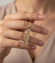 Gold Map of Israel Shema Israel Pray Pendant