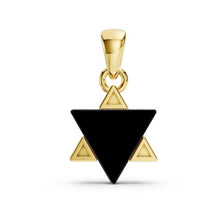 14K Gold Star of David Shema Israel Pendant