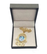 Large 14k Gold Yemenite Roman Glass Hamsa Pendant