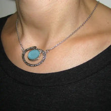 925 Silver Roman Glass Pendant Necklace of Israel Jewelry