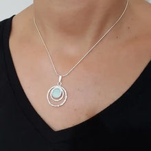 925 Roman Sterling Silver  Glass Pendant  Necklace
