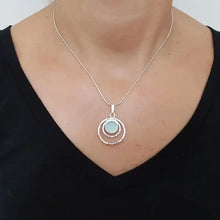 925 Sterling Silver Roman Glass Pendant  Necklace