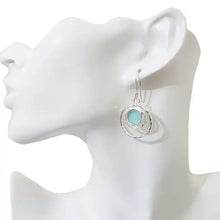 925 Sterling Silver Roman Glass Pendant-Earrings Set