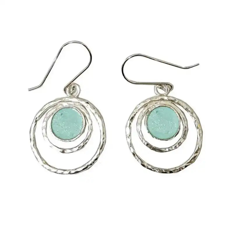 925 silver roman glass earrings