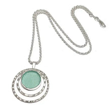 925 Sterling Silver  Roman Glass Pendant Necklace