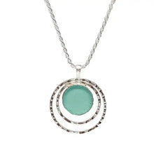925 Sterling Silver  Roman Glass Pendant Necklace