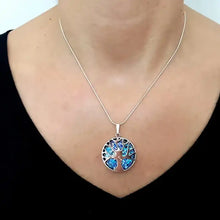 925  Silver Roman Tree of Life   Glass Pendant Necklace