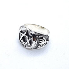 Silver Star of David Menorah Ring