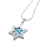 925 Silver Roman Glass Star of David  Pendant