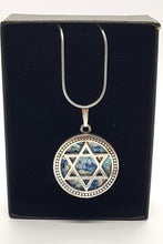 925 Sterling Silver Judaica, Ancient Roman Glass Star of David Pendant , Magen David Israel Jewelry