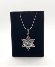 925 silver Star of David Roman Glass pendant Necklace