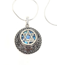925 Sterling Silver Roman Glass Magen David ,Star of David Pendant, Israel Jewelry,Roman Glass Pendant