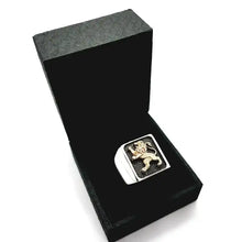 925 Sterling Silver 9k Gold Lion of Judah  Men's Rings