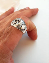 Silver Star of David Menorah Ring