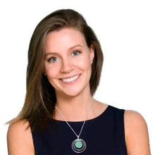 925 Sterling Silver  Roman Glass Pendant Necklace