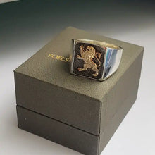 925 Sterling Silver 9k Gold Lion of Judah  Men's Rings