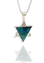 925 Silver Eilat Stone Star of David Necklace, 2 Sides Star of David Pendant Stone,Star of David Necklace ,Eilat Stone Pendant