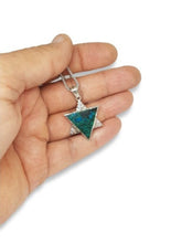 925 Silver Eilat Stone Star of David Necklace, 2 Sides Star of David Pendant Stone,Star of David Necklace ,Eilat Stone Pendant