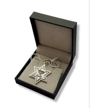925 Silver Star of David Gold Menorah Pendant