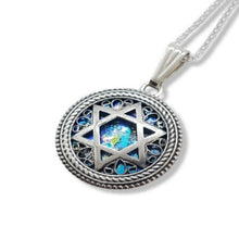 roman glass star of david pendant
