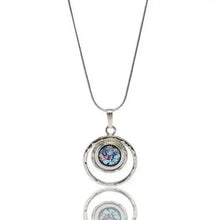 925 Sterling Silver Roman Glass Pendant  Necklace