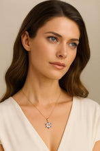 14K Gold Star of David Pendant with Blue Sapphire CZ