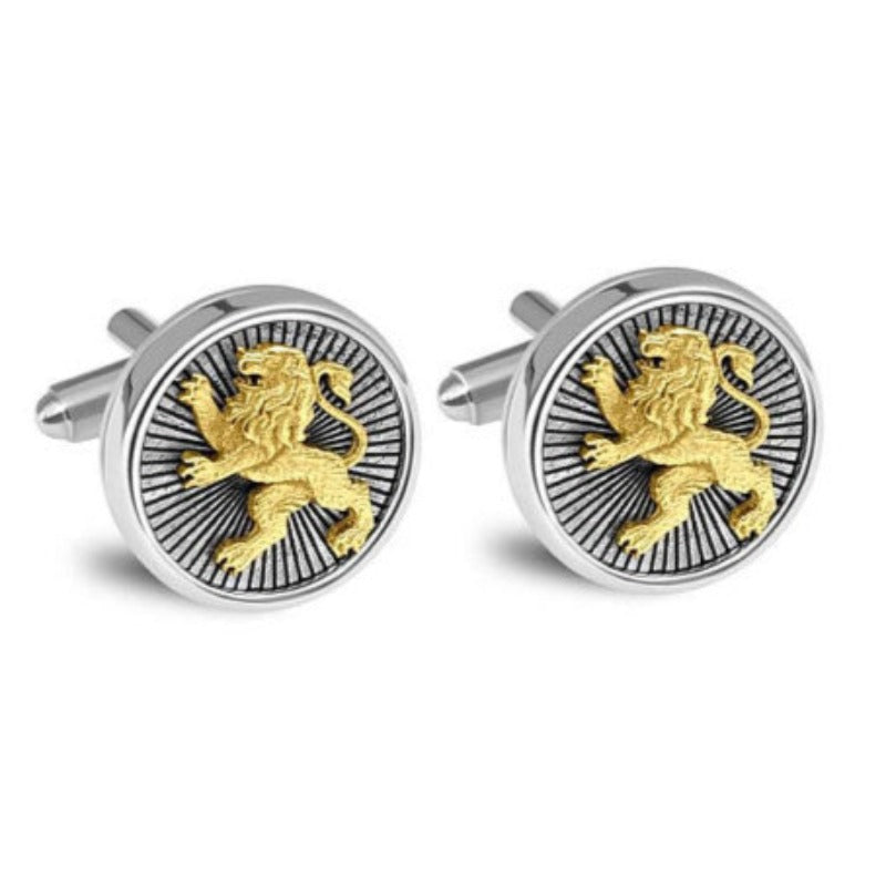 Gold Silver Lion of Judah Cufflinks