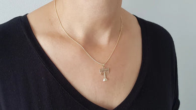 925 Silver Jewish Pendant,Menorah Pendant,Jerusalem Pendant