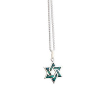 925 Sterling Silver Eilat Stone Star of David Pendant