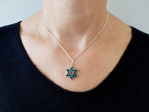 925 Sterling Silver Eilat Stone Star of David Pendant