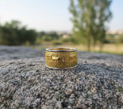 solid gold Jerusalem ring for men or women 