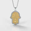 Gold Jerusalem Hamsa diamonds pendant