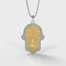 Gold Jerusalem Hamsa diamonds pendant