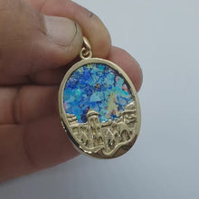 14k gold Jerusalem roman Glass pendant