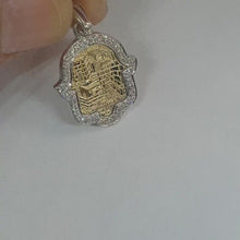 14k Gold Jerusalem Hamsa Pendant Set with Diamonds,Jewish Pendant ,Gold Hamsa Pendant