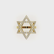 Dainty 14K gold Judaica ring with diamond accents – gift idea for her