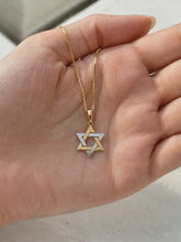 Gold and Silver Star of David Pendant 