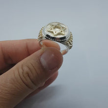 925 Sterling Silver Star of David & Menorah Ring for Men – 9k Gold Jewish Ring, Handmade Judaica Jewelry from Israel, Magen David Ring Gift