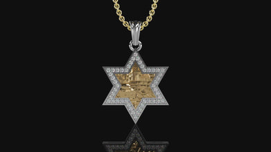 14k Gold Jerusalem Star of David Pendant