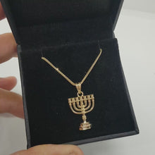 14k gold menorah pendant