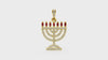 14k gold menorah pendant 