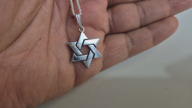 Interwoven Star of David 14k Solid Gold Pendant,Judaica Jewish Pendant