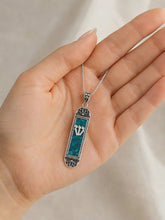 925 Sterling Silver Mezuzah Pendant with Eilat Stone – Handmade Judaica Jewelry from Israel