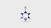 14K Gold Star of David Pendant with Blue Sapphire CZ