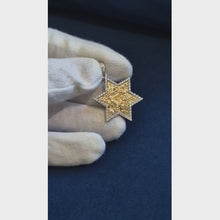 14K Gold Jerusalem Star of David Pendant with Diamonds – Handmade in Israel