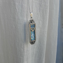 Silver yemenite  Roman Glass Mezuzah Pendant