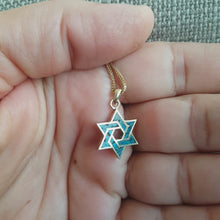 14k Gold Eilat Stone Star of David Pendant
