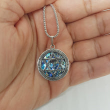 925 Sterling Silver Judaica, Ancient Roman Glass Star of David Pendant , Magen David Israel Jewelry