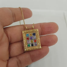 14k White Gold Hoshen Pendant,12 Tribes Of Israel Pendant