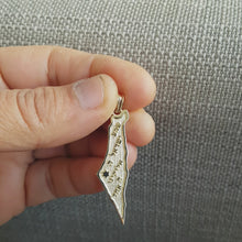 14K gold Shema Israel map pendant